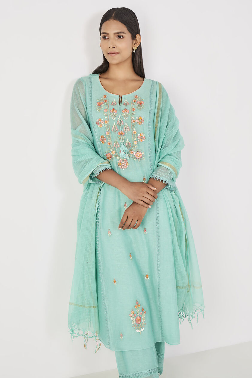 Suditi Kurta Set - Sea Green, Sage Green, image 4